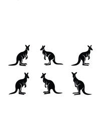 black silhouette of kangaroo illustrations