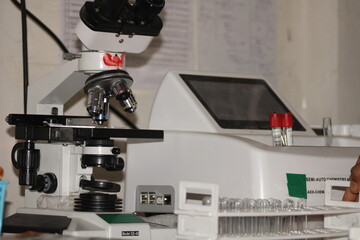 slide microscope Close up.