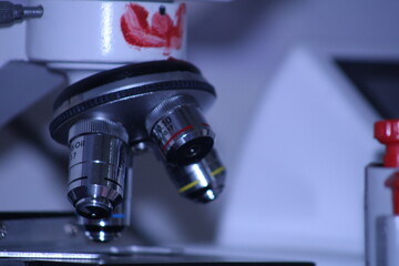 slide microscope Close up.
