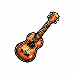 A ukulele with a white background.