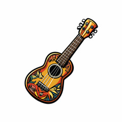 A ukulele isolated on a white background.
