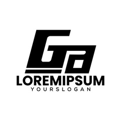 initial letter G A  logo design