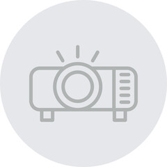Projector Vector Line Grey Circle Grey