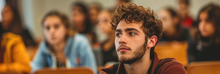 Male student in a classroom setting