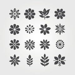 Flat vector trees set. Tree icons are set in a modern flat style.