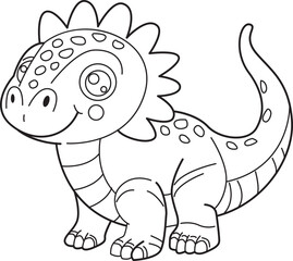 Dinosaurs cartoon, doodle line art