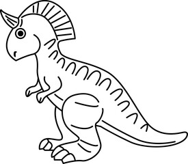 Dinosaurs cartoon, doodle line art