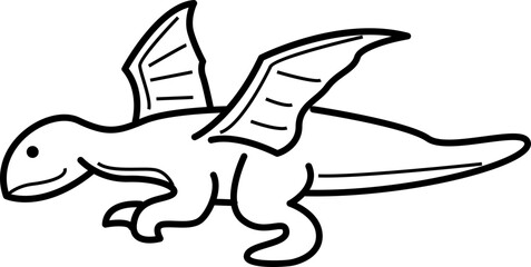 Dinosaurs cartoon, doodle line art © momo design