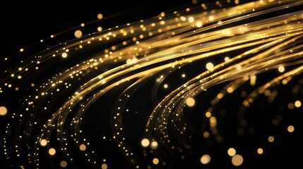 Naklejka premium Luxury Gold light bokeh on black background