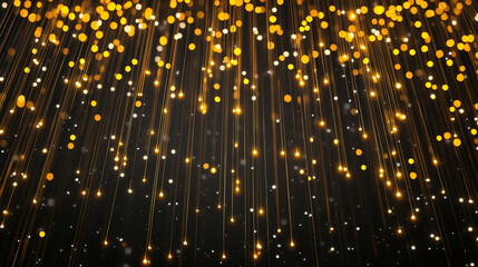 Naklejka premium Luxury Gold light bokeh on black background