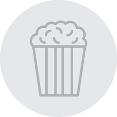 Popcorn Vector Line Grey Circle Grey