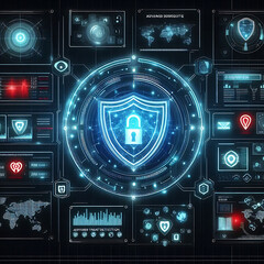 Fototapeta premium Abstract geometric background Scene 3D Rendering. cyber space fantastic scene in virtual reality.