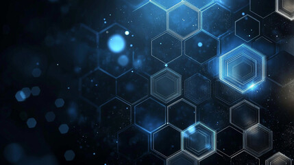 digital neon light colorful hexagon pattern technology background.