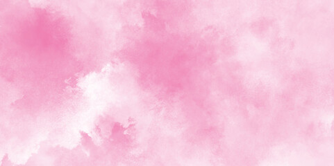 Fototapeta premium Cloudy and light Pink grunge watercolor texture background with white clouds, Pink paper texture background with white clouds, Abstract pale pink sponge grunge clouds background for design.