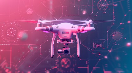 Frontal view of an abstract drone