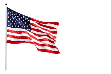 Fototapeta premium 3d illustration flag of America. America flag waving isolated on white background with clipping path.
