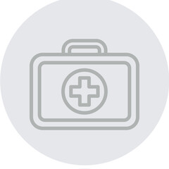First Aid Kit Vector Line Grey Circle Grey