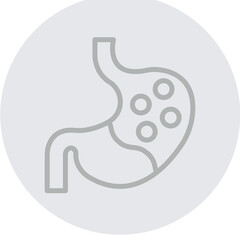 Fototapeta premium Gastroenterology Vector Line Grey Circle Grey