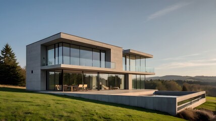 modern house in the garden