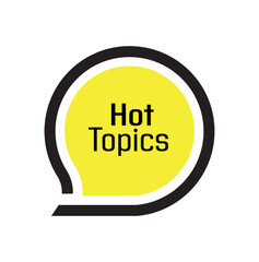 Hot Topics sign on white background
