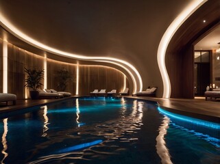 Obraz premium swimming pool at night