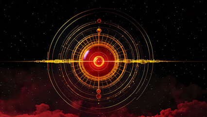 Abstraktion der Lebenskraft des Chakra 16x9. Hintergrund f&uuml;r das Design 9.