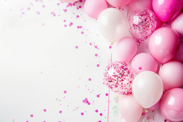 Festive Birthday Balloons and Confetti