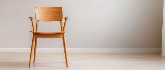 Minimalist bamboo chair with clean lines, eco-friendly furniture, sustainable living