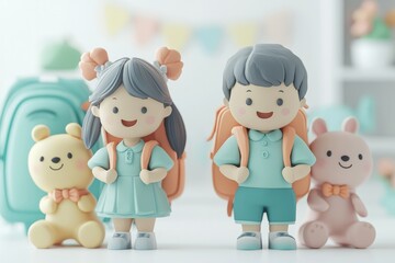 student in class, 3D render