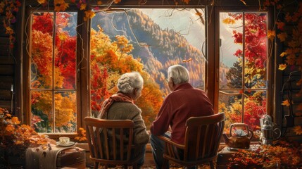 Elderly Couple Relaxing at Home