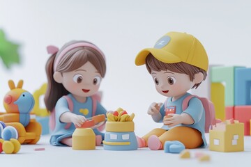 student in class, 3D render