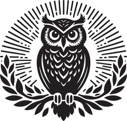 Black Owl Silhouette Vector Illustration