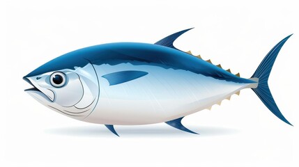 Obraz premium A realistic illustration of fresh, single tuna, perfect for fish shop banners or fabric prints. Ideal for seafood lovers.