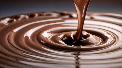The Sensuous Flow of Rich, Creamy Chocolate Cascading into a Swirling Pool