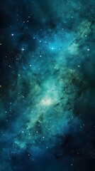 Fototapeta premium Digital green starry night sky abstract graphic poster background