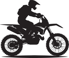A person riding a motorbike silhouette flat vector illustration isolated on a white background