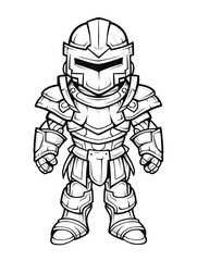 Fototapeta premium Coloring page for kids, medieval knight