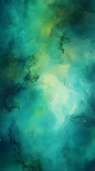 Digital green starry night sky abstract graphic poster background