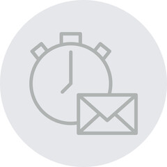 Express Mail Vector Line Grey Circle Grey