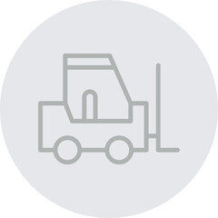 Forklift Vector Line Grey Circle Grey