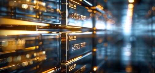 A central bank's vault filled with gold, emphasizing the role of gold in sustaining national currency value