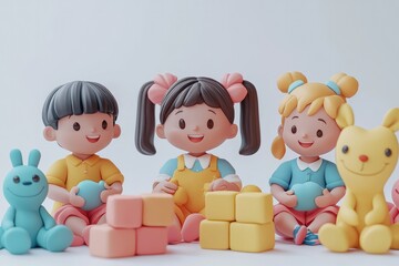 student in class, 3D render