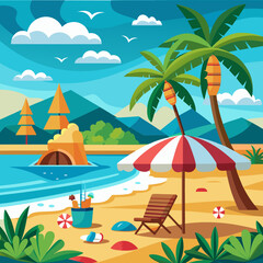 beach side vector illustration