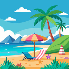beach side vector illustration