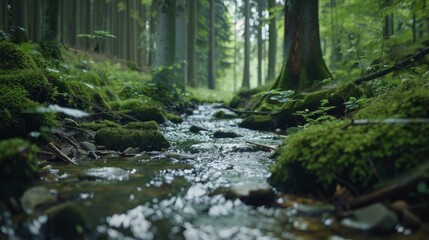 Obraz premium stream in the forest