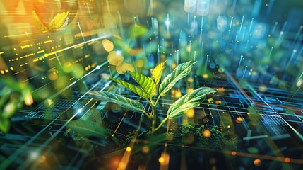 Accelerating Business Success: Futuristic Technology and Digital Growth Concept