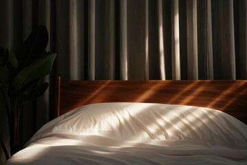 An ultramodern, supernatural scene, a sleep hygiene style health concept features a tranquil bedroom with smart sleep technology