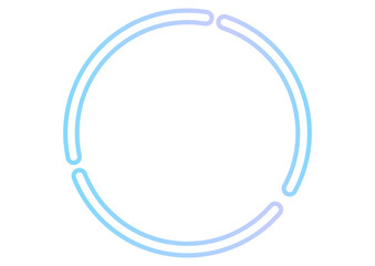 水色の途切れた円フレーム