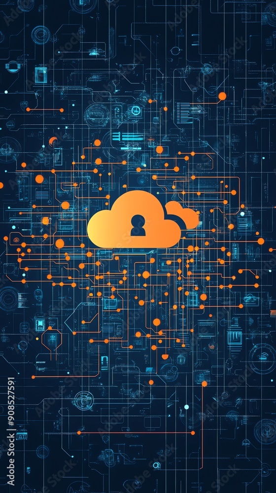 Aufkleber Cloud Computing Network Connection.