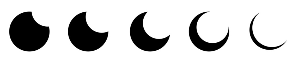 moon crescent icons set © suman
